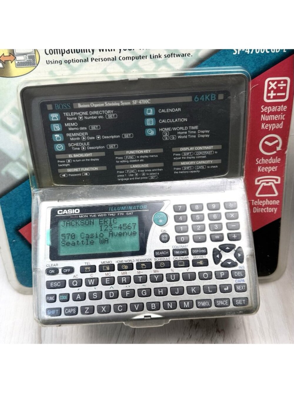 VTG CASIO B.O.S.S. 64KB Business Organizer Scheduling System PDA SF-4700C GD-L